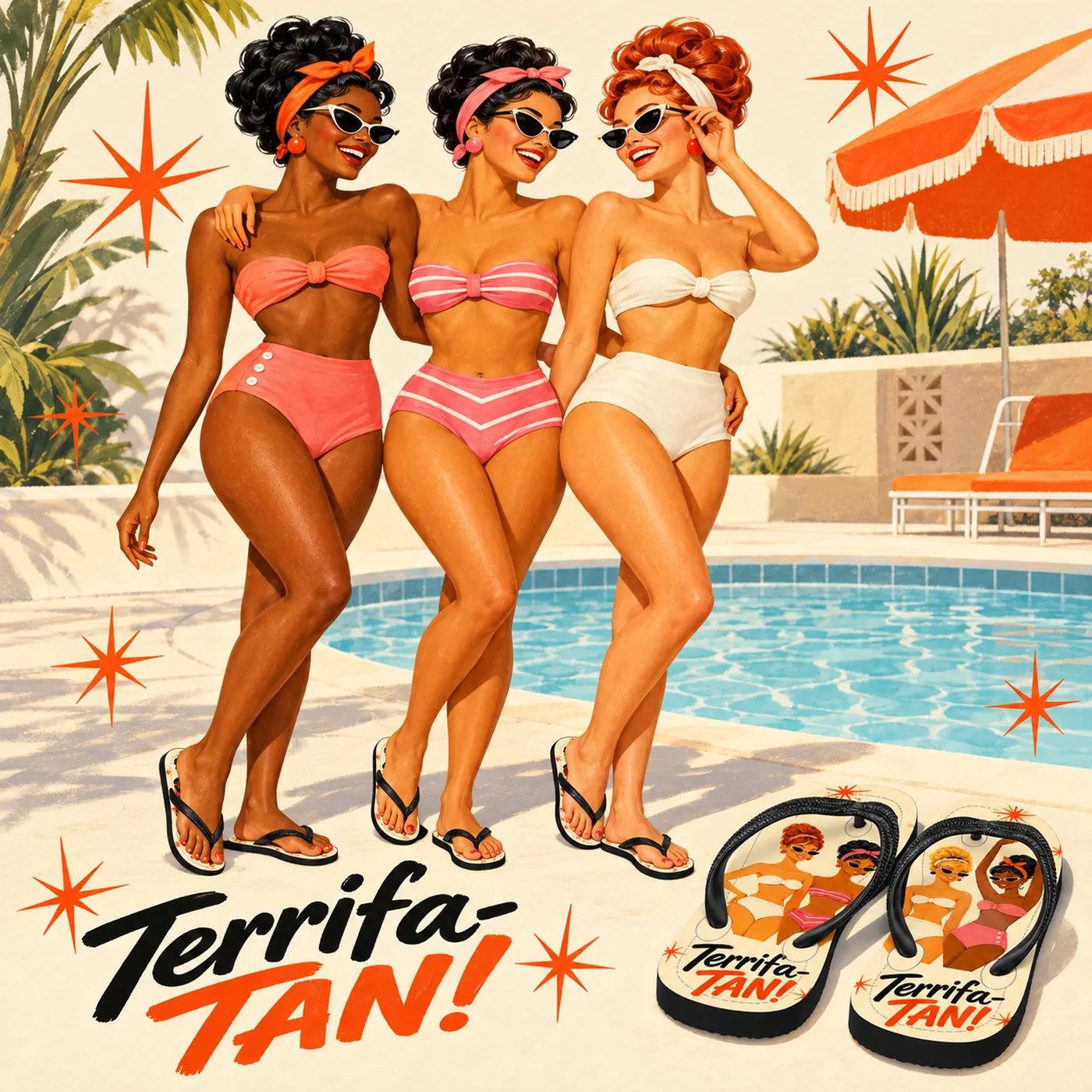 Terrifa-Tan! Flip-Flops