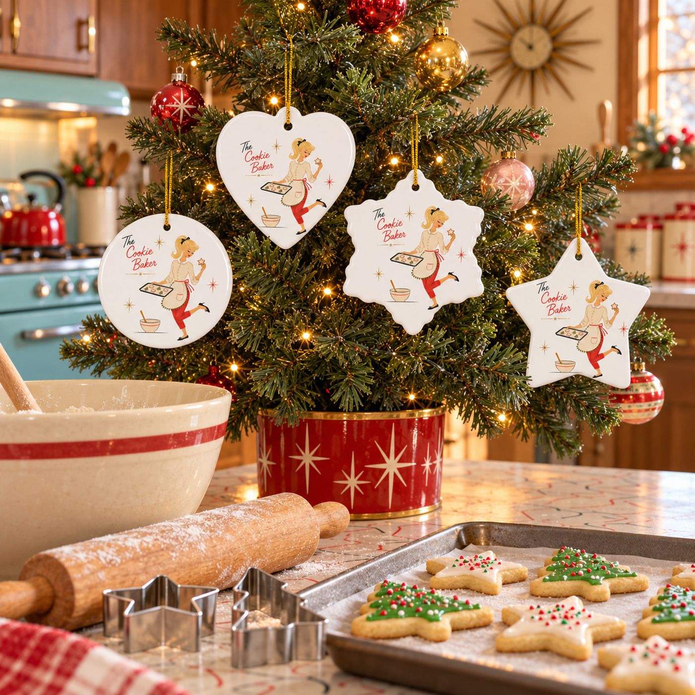 Kitschmas Belles "The Baker" Ceramic Ornament