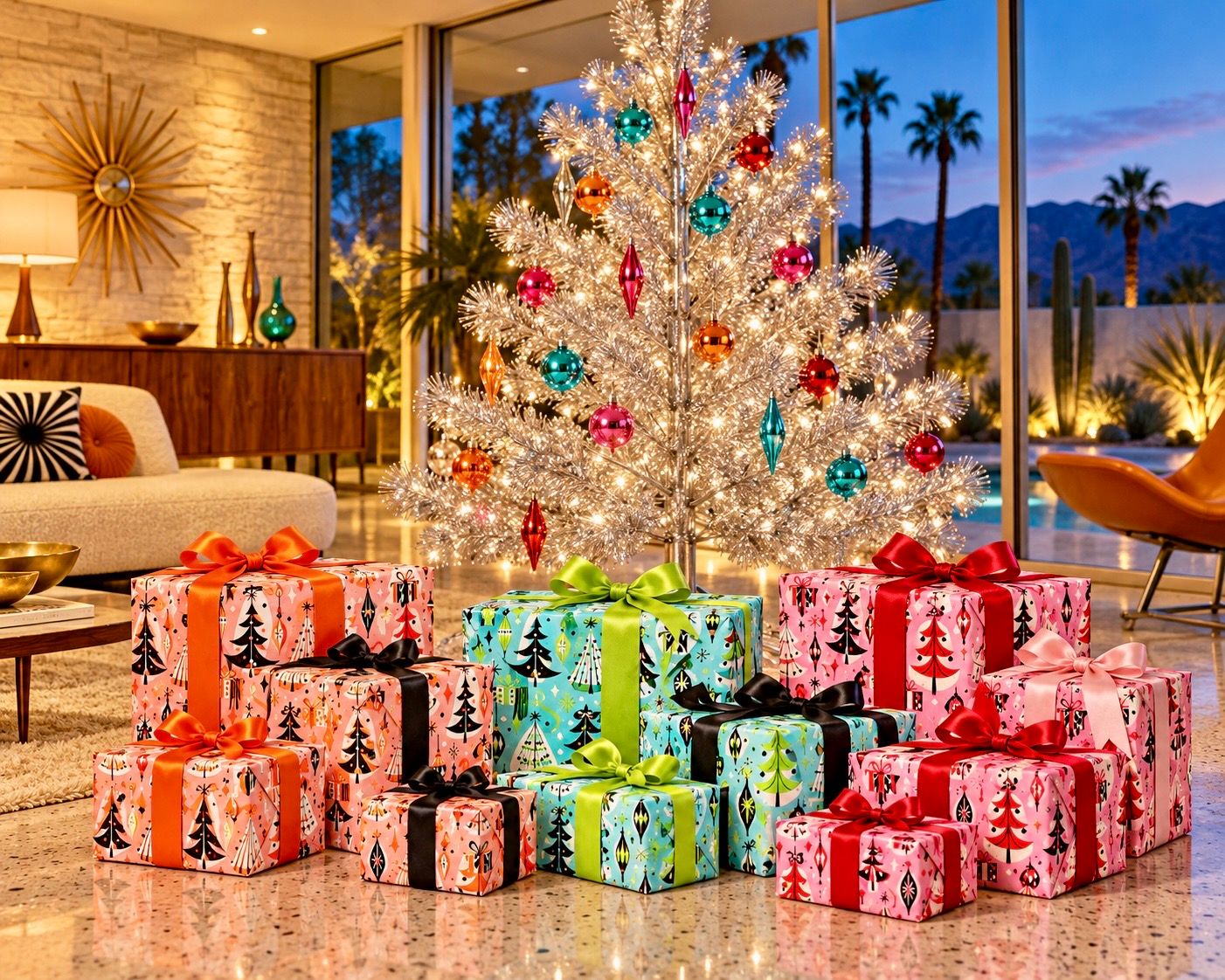 "Merry Merry Mod" Wrapping Paper Sheets