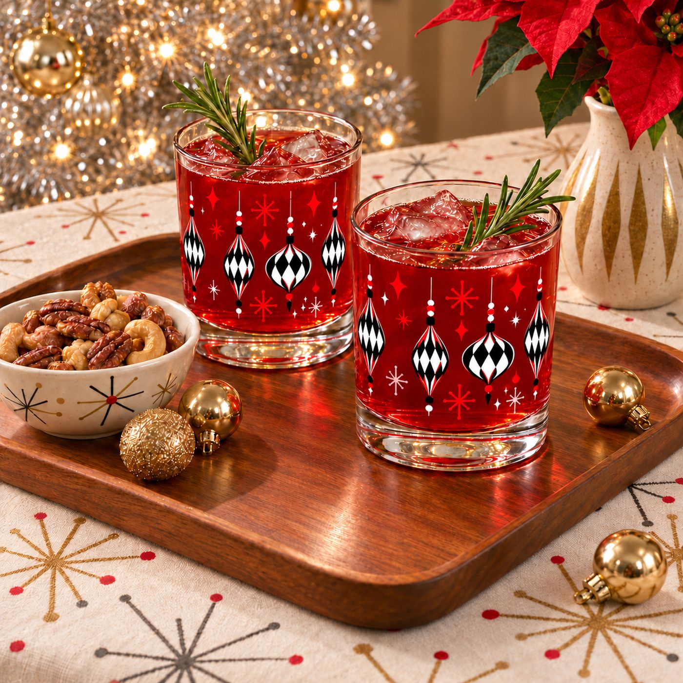 Kitschmas Kocktails "Atomic Baubles" Rocks Glass, Craft Room