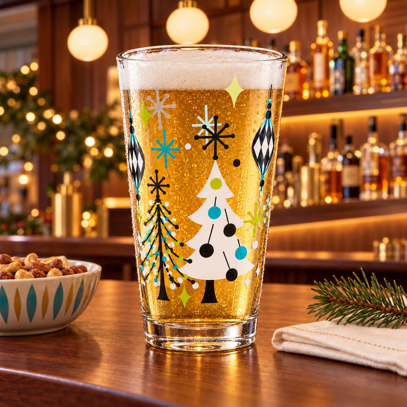 Kitschmas Kocktails "Ornamental" Shaker Pint Glass