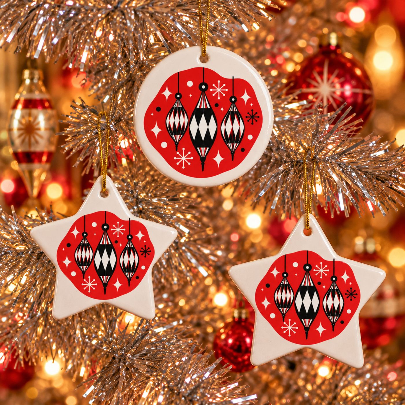 Merry Merry Mod! "Atomic Bauble" Ceramic Ornament