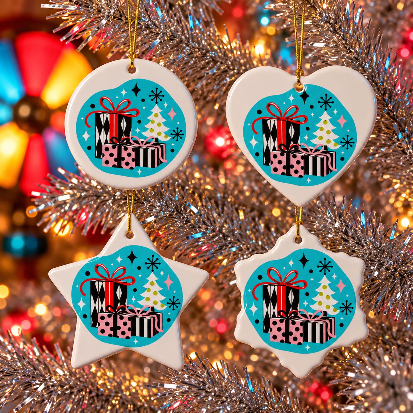 Merry Merry Mod! "Trimmings" Ceramic Ornament