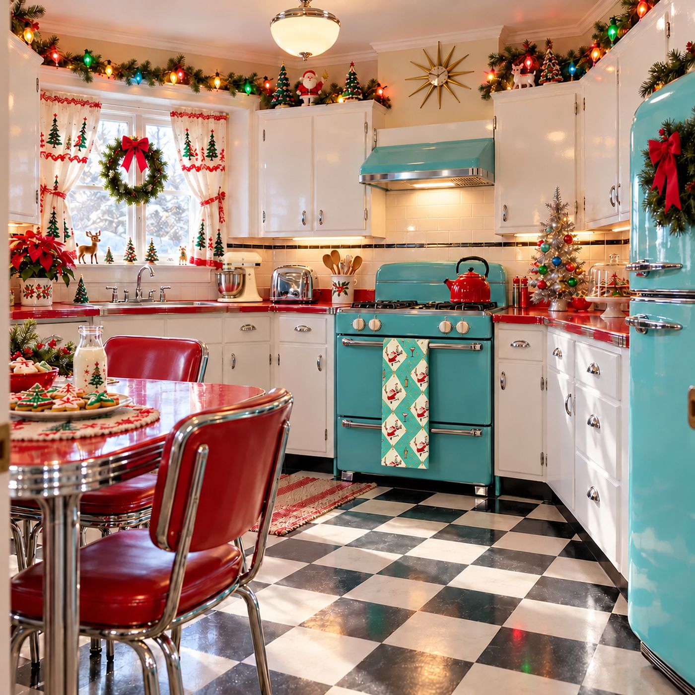 Atomic Santa "Diamond" Kitchen Towel